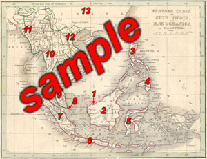 Circa 1835 Southeast Asian Map